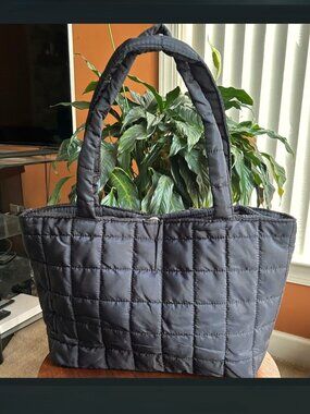 New QUILTED TOTE BAG CARRYALL Black 👜